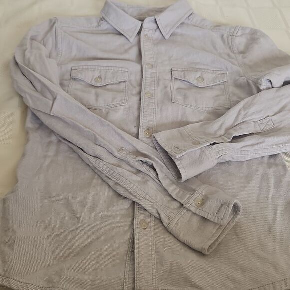 TNA Women's Classis Fit Button-Down Long Sleeves Cotton Shirt Small Gray - Picture 14 of 16